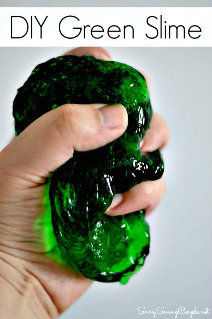 DIY Green Slime From Borax And Clear Glue