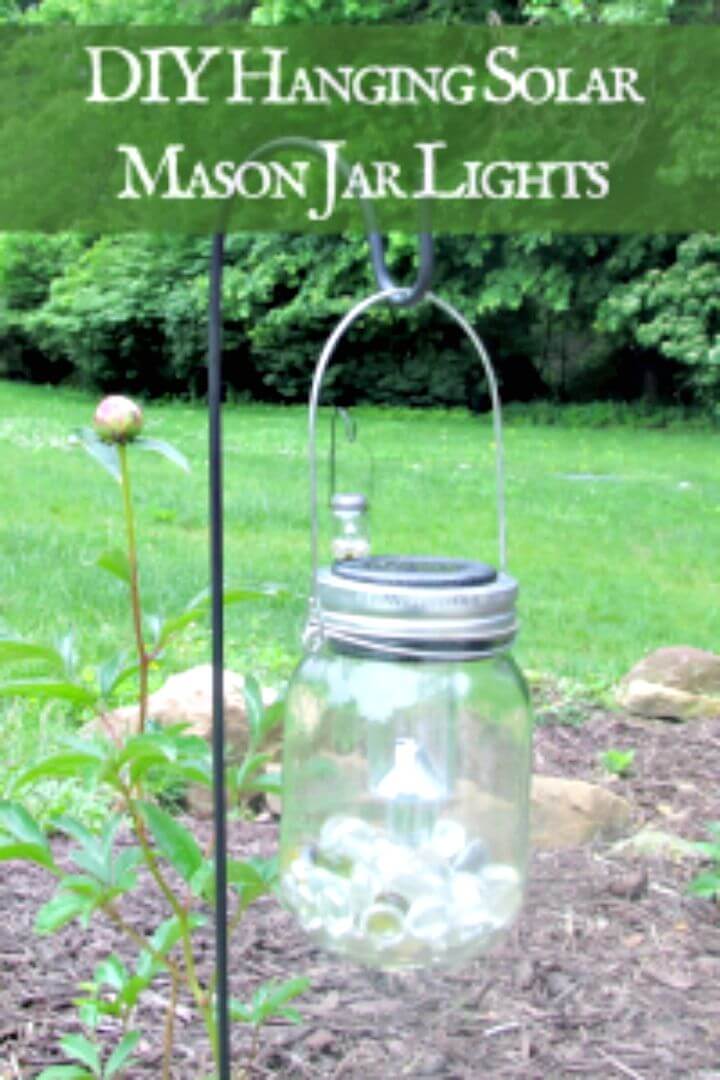 DIY Hanging Solar Mason Jar Lights - Free Tutorial