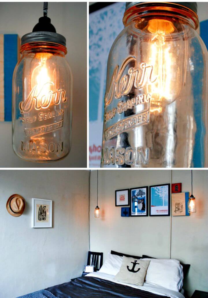 How To Make Easy Mason Jar Drop Lights - DIY Homemade Lights
