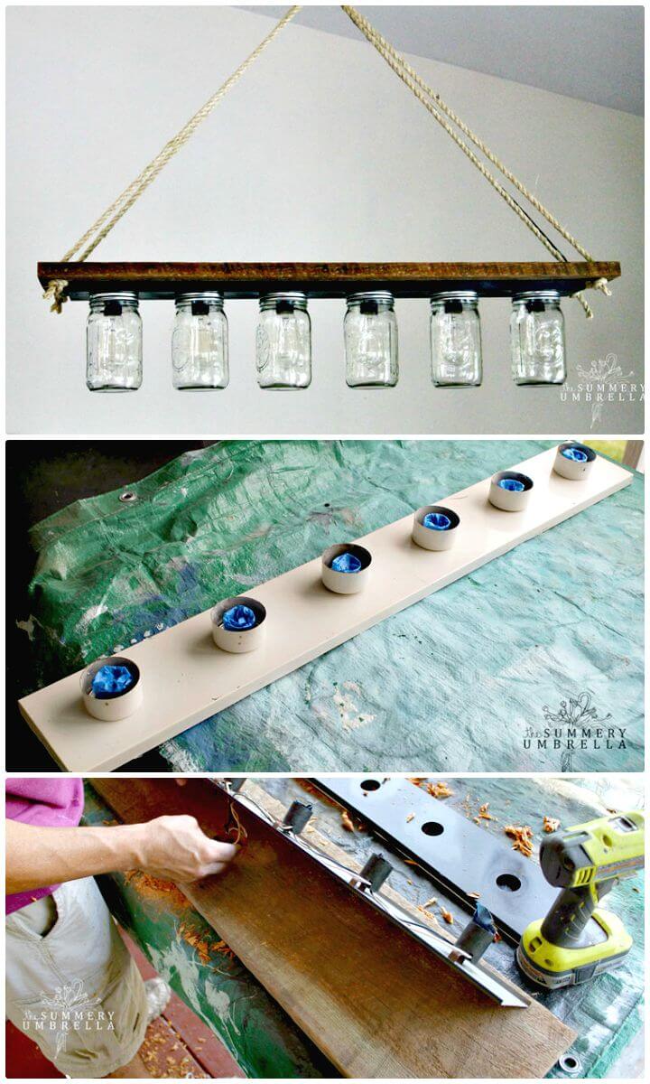 Easy DIY Mason Jar Pendant Light -Mason Jar Crafts
