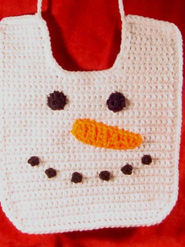 Make a Snowman Baby Bib - Free Crochet Pattern