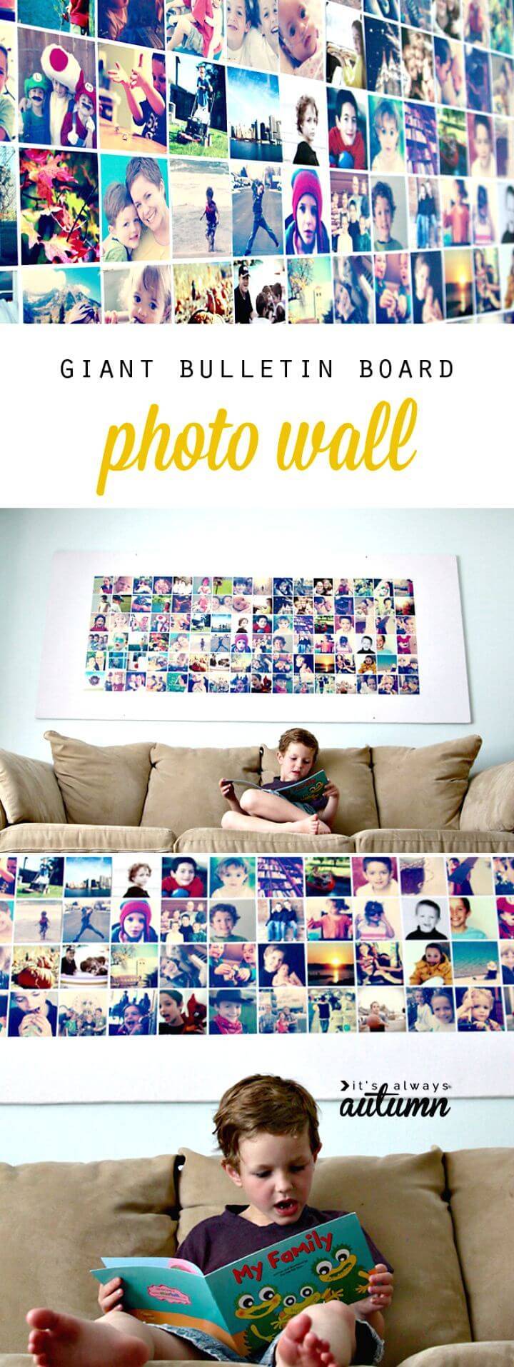 DIY Photo Wall Bulletin Board Tutorial