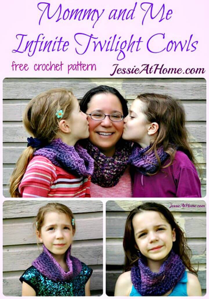 Free Crochet Mommy and Me Infinite Twilight Cowls
