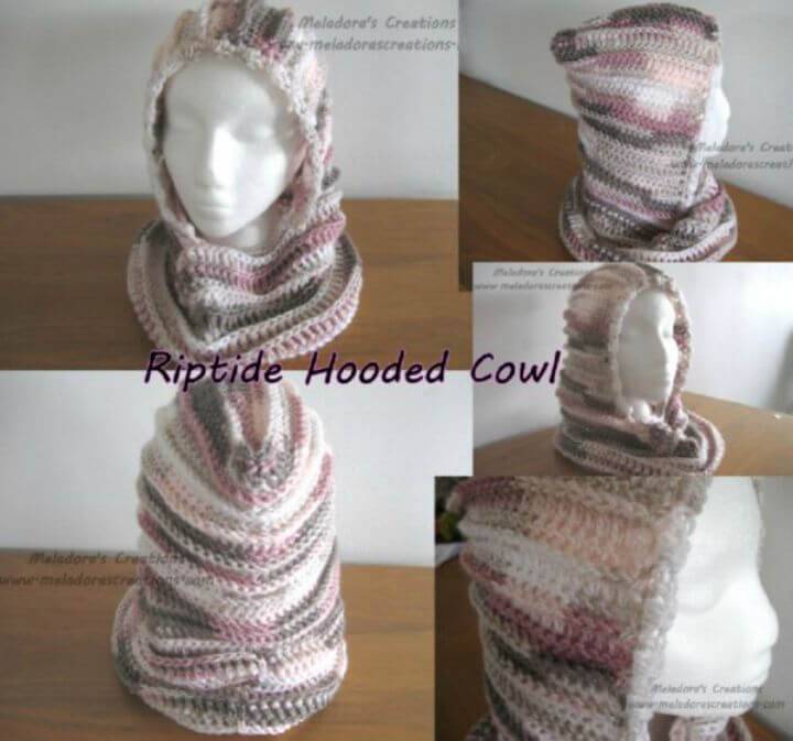 Easy Riptide Hooded Cowl – Free Crochet Pattern