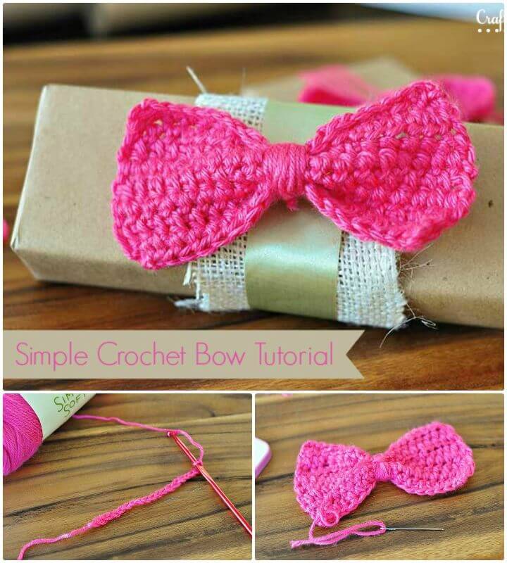 Simple And Easy Crochet Bow Tutorial