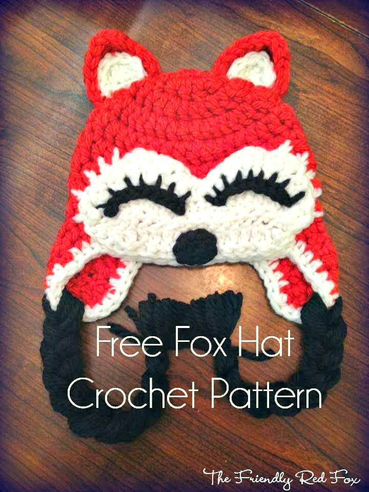 Simple And Easy Free Crochet Fox Hat Pattern