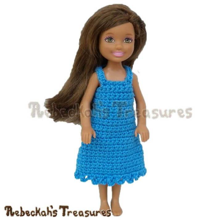 Simply Free Crochet Beautiful Girl Fashion Doll Dress