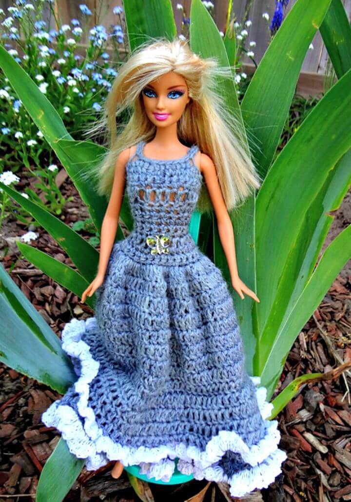 Simply Free Crochet Gorgeous Doll Dress Pattern