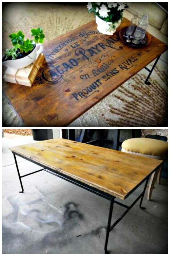 DIY Table Makeover - Stained And Stenciled 