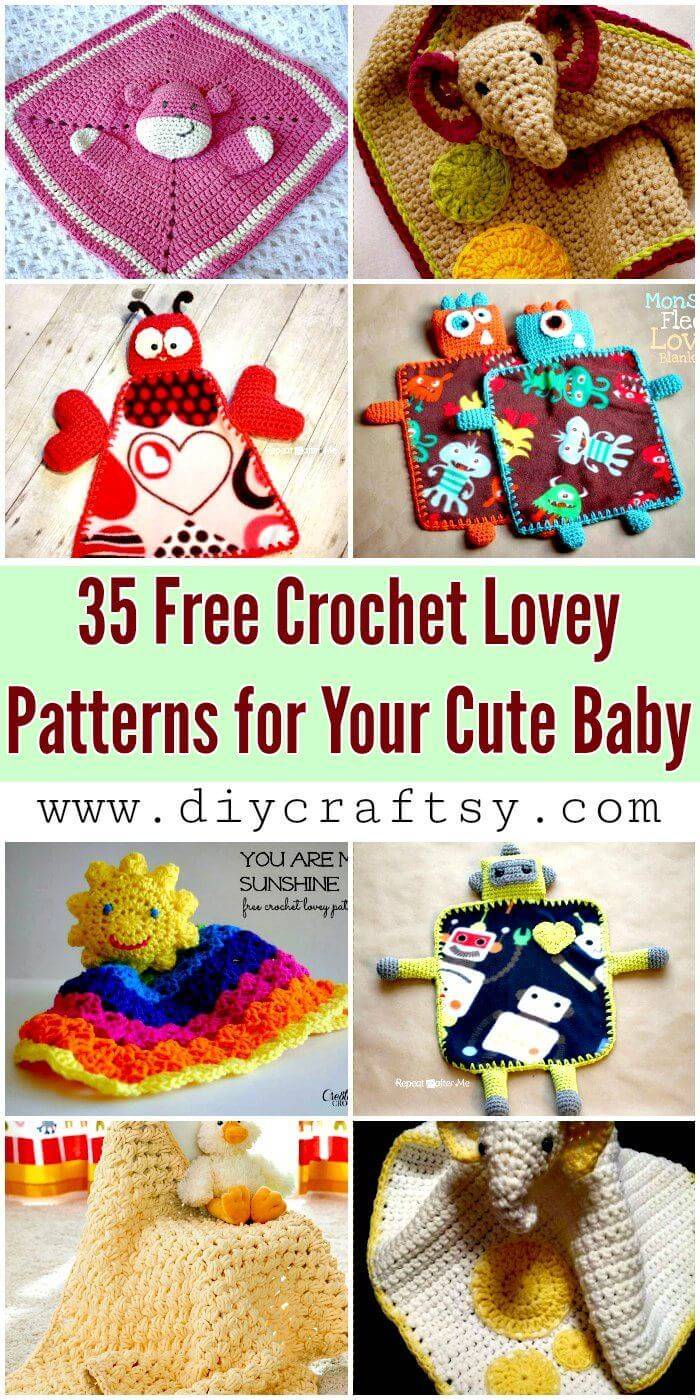 35 Free Crochet Lovey Patterns for Your Cute Baby - Crochet Lovey Blanket Patterns - DIY Crafts
