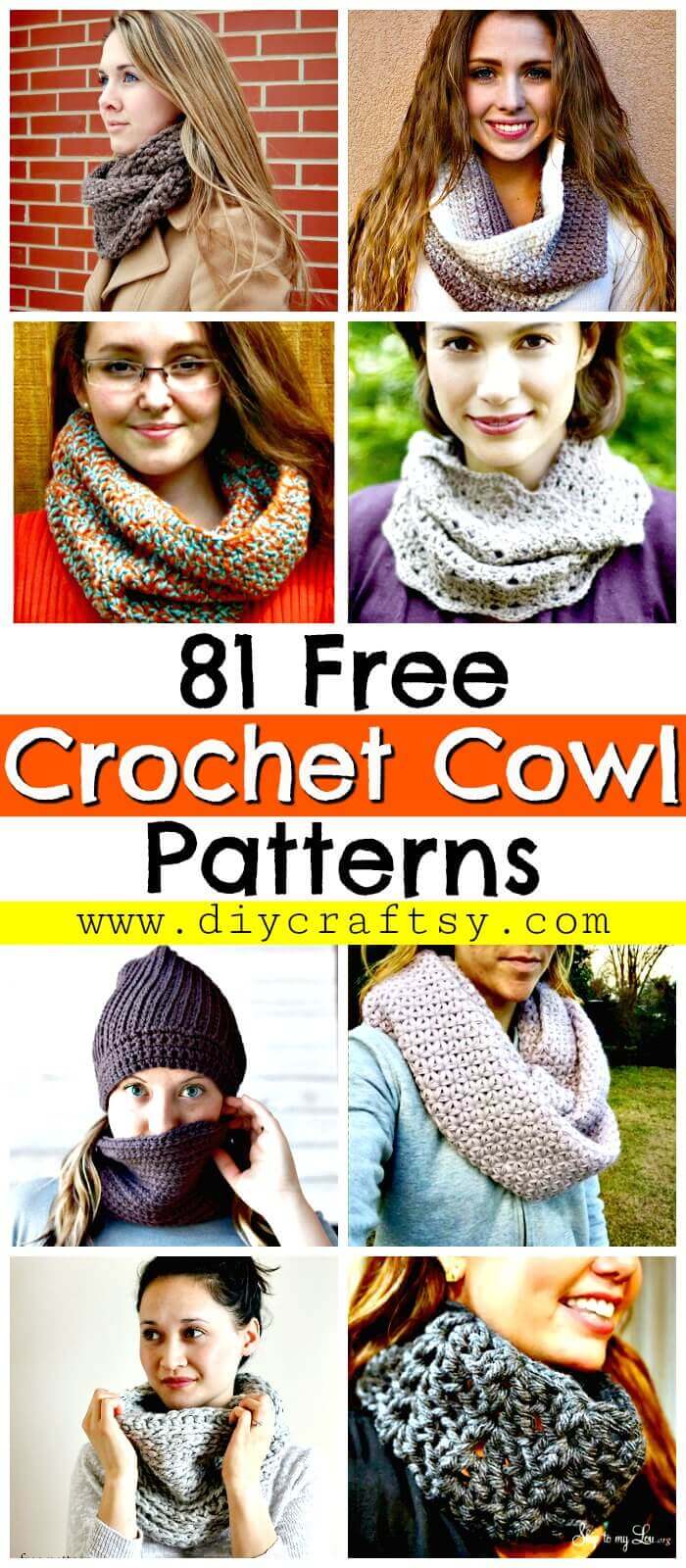 81 Free Crochet Cowl Patterns / Crochet Infinity Scarf ⋆ DIY Crafts