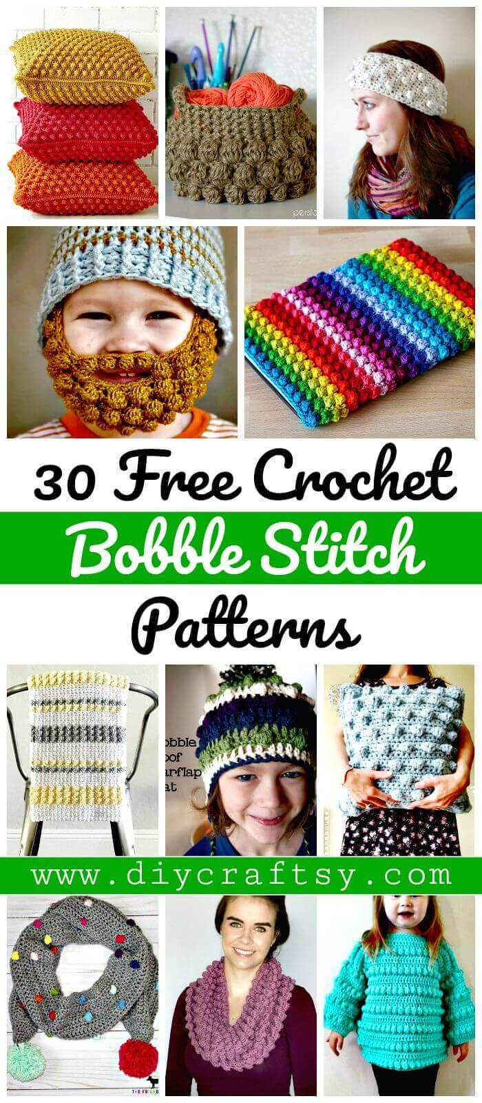 Crochet Bobble Stitch - 30 Free Crochet Bobble Stitch Patterns - DIY Crafts