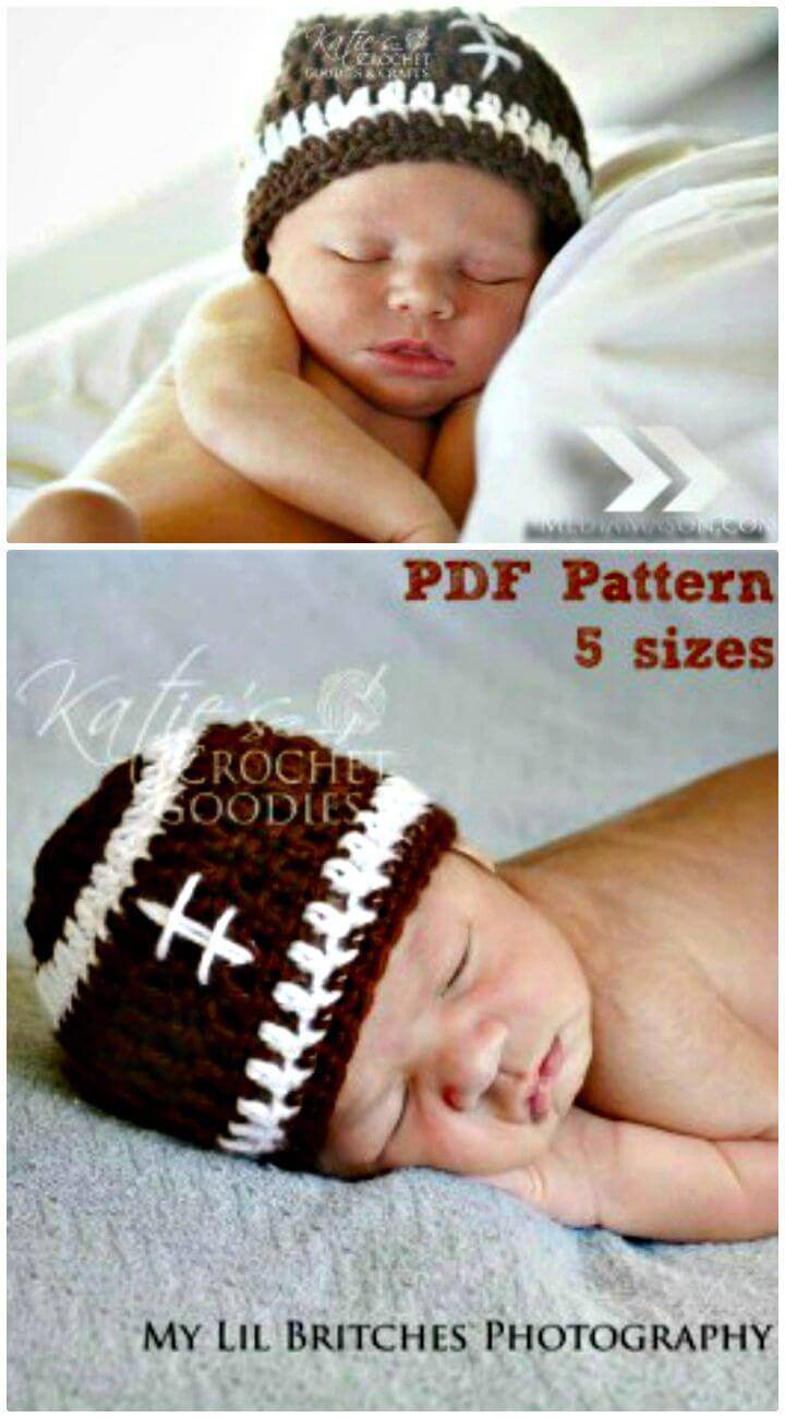 Easy Crochet Football Hat for Baby 