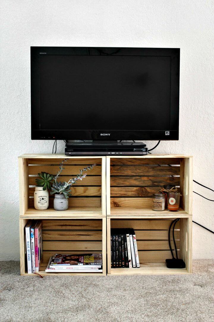  Super Easy DIY Crate TV Stand Tutorial