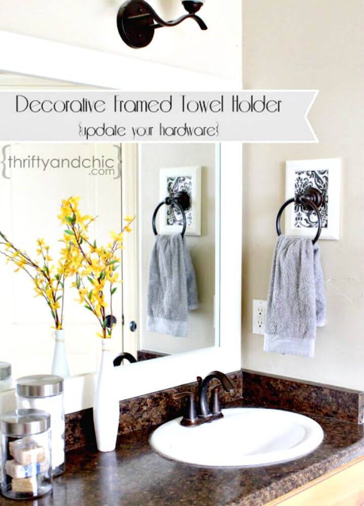 Easy DIY Decorative Framed Towel Holder Tutorial