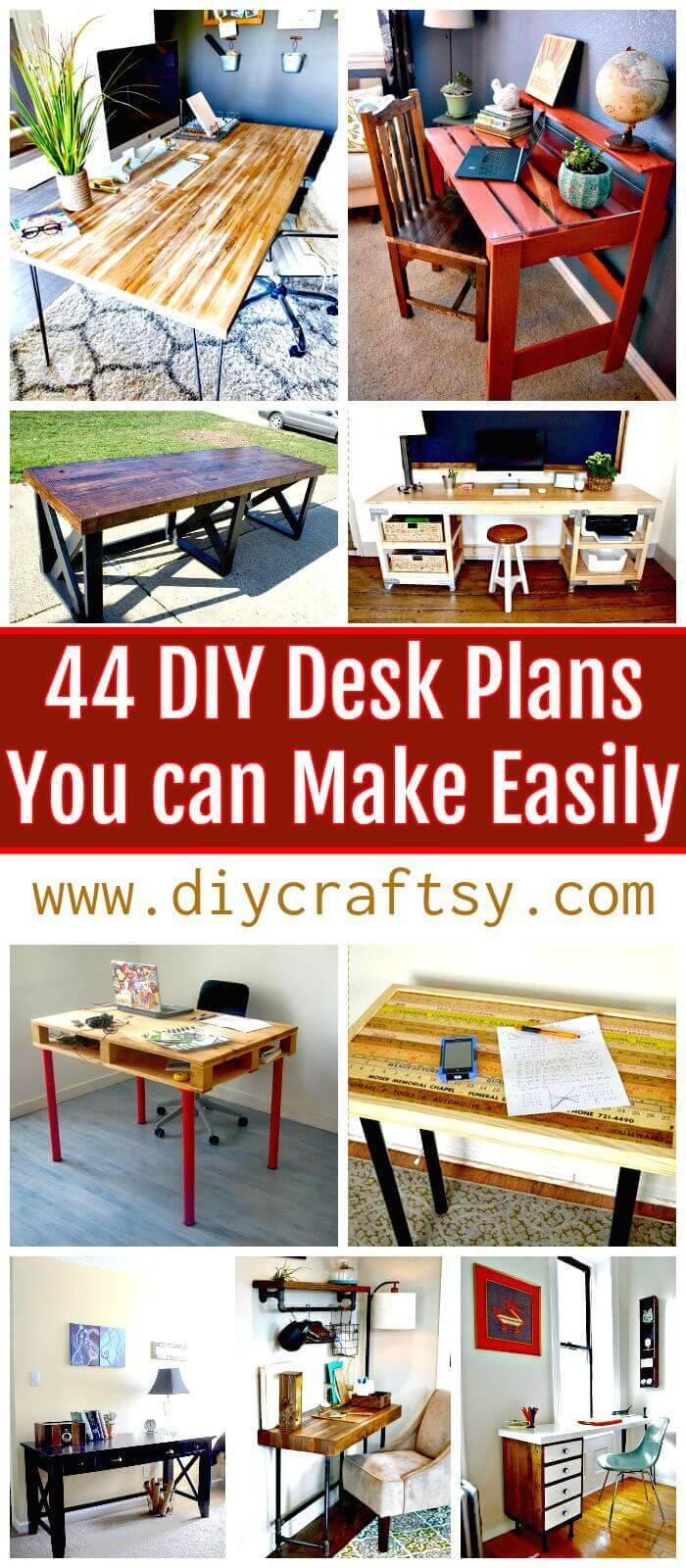 DIY Desk Plans - Top 44 DIY Desk Ideas You can Make Easily - DIY Crafts