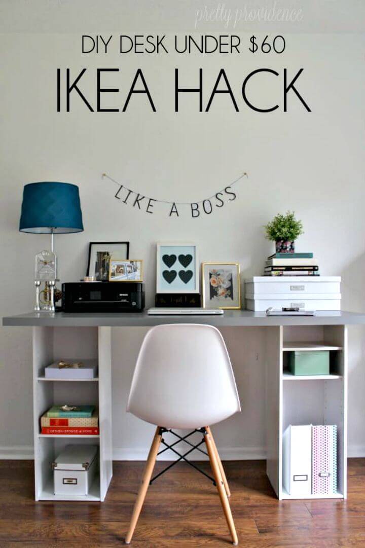 DIY Desk Ikea Hack Under $60 Tutorial