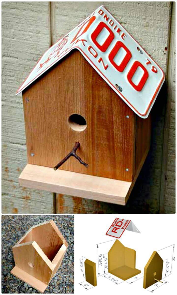 Easy DIY License Plate Bird House Tutorial