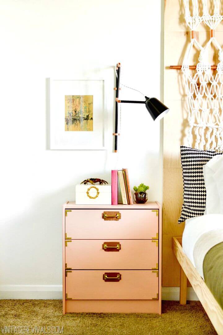 DIY Pink Campaign Style Nightstand Tutorial