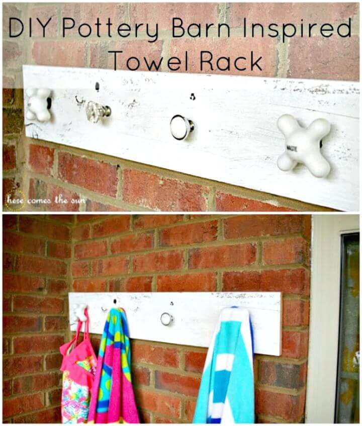 DIY Pottery Barn Inspired Towel Rack Tutorial