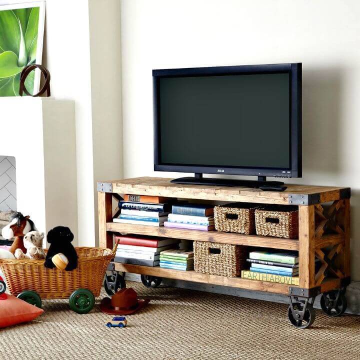 42 Diy Tv Stand Plans That Are Easy To Build Crafts - Diy Barn Wood Tv Stand