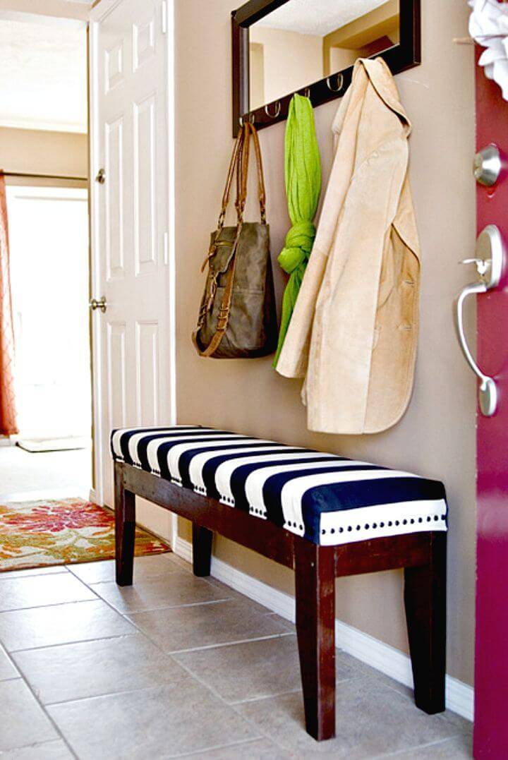 Easy How to Build Your Own Upholstered Entryway Bench Tutorial