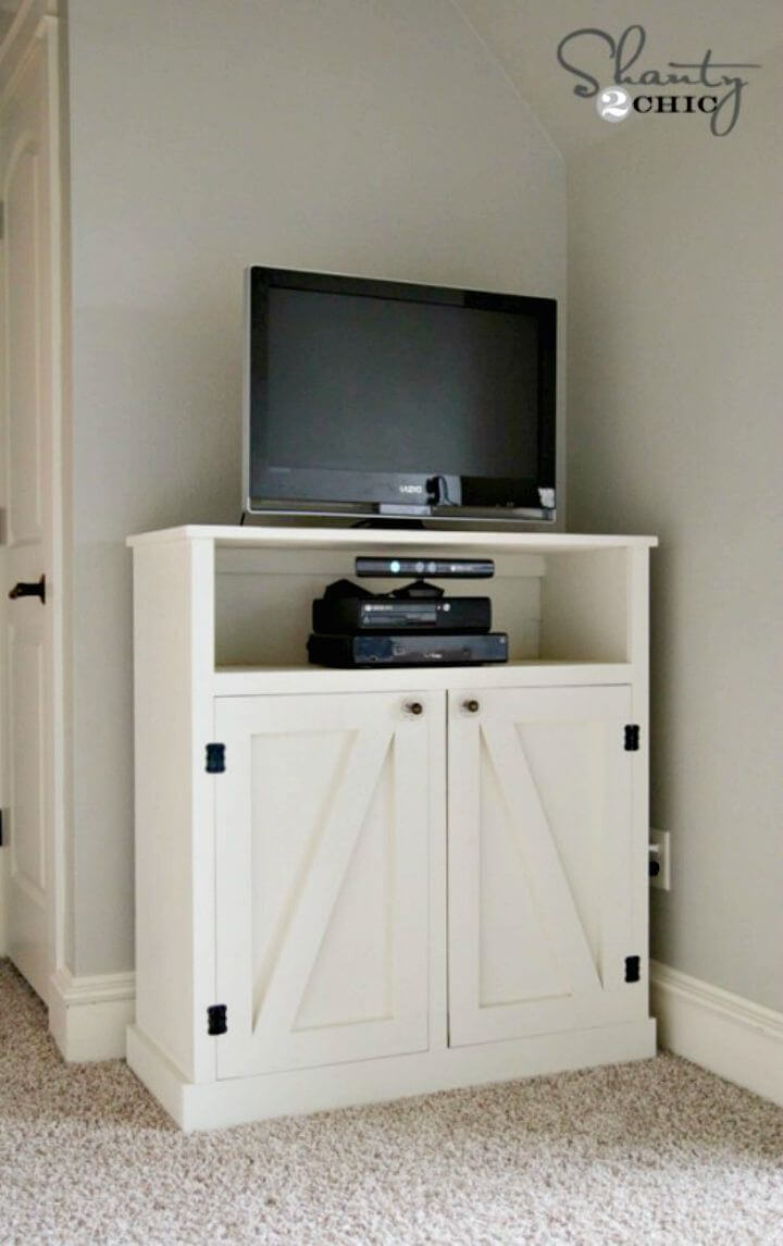 Fácil de DIY Porta do Celeiro TV Console Tutorial