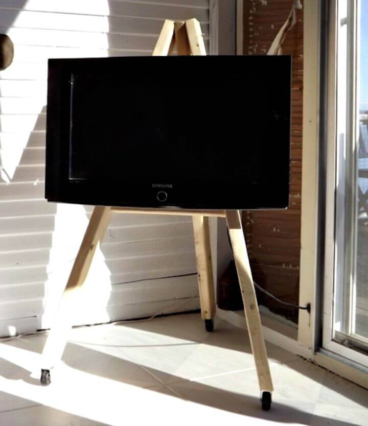 Easy How to DIY TV Display Easel on Wheels Tutorial