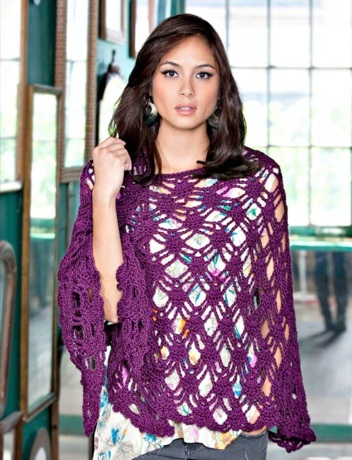 Easy How to Free Crochet Bohemian Shawl Pattern