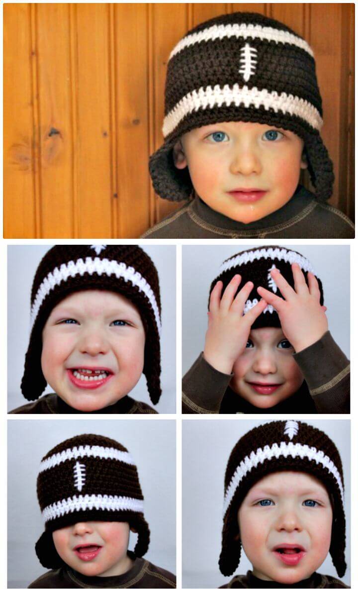 How to Crochet Football Hat - Free Pattern
