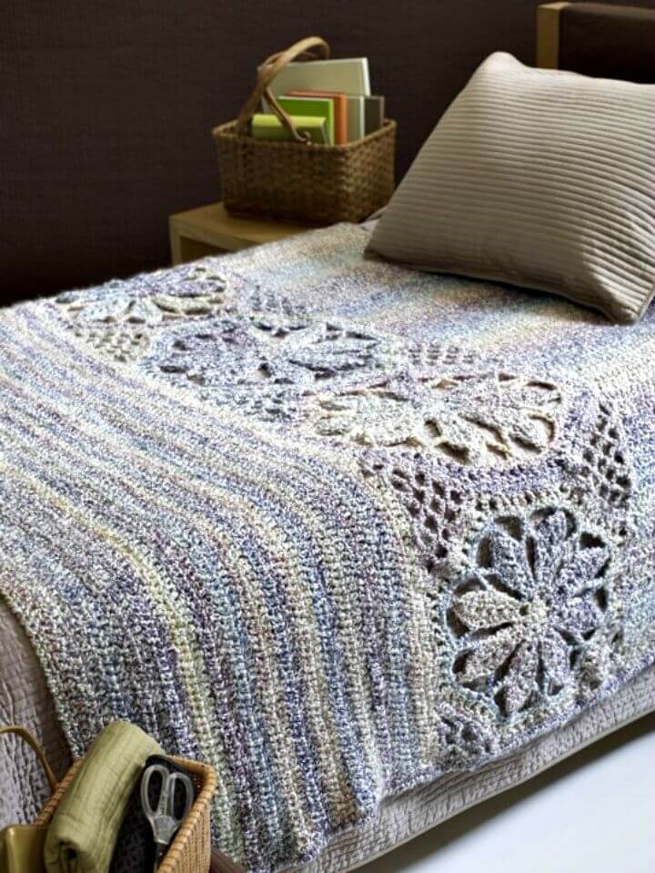 Easy Free Crochet Magnolia Afghan Pattern