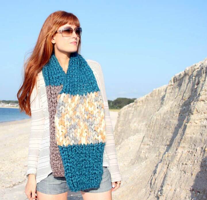 Knitting Jumbo Stripe Scarf Pattern