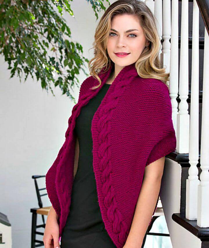 Free Knitting Reversible Cable Wrap Pattern