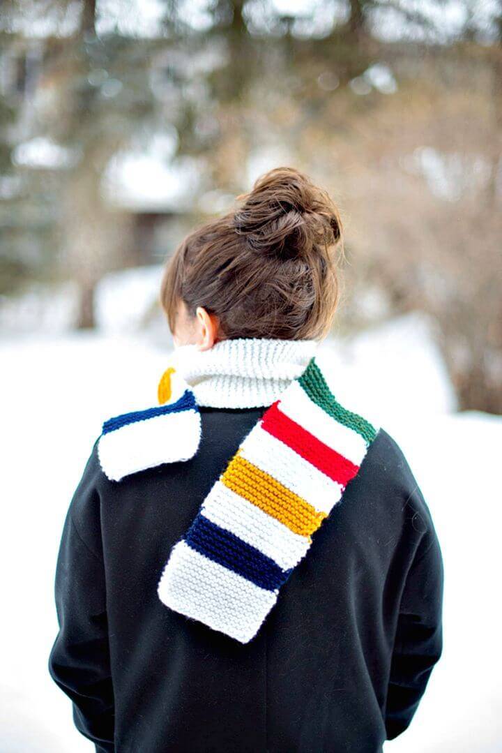 Easy Free Knit A Hudson Bay-inspired Scarf Pattern