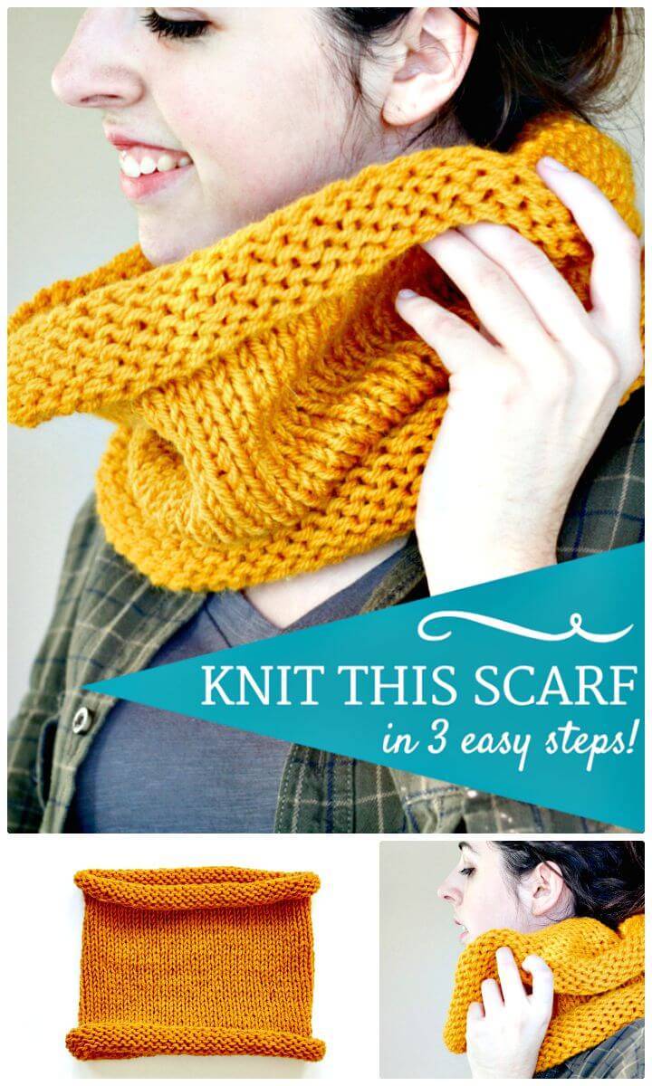 Free Knit An Infinity Scarf In 3 Steps Pattern