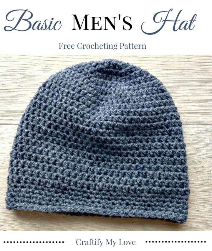 Easy and Simple Free Crochet Basic Men’s Hat Pattern