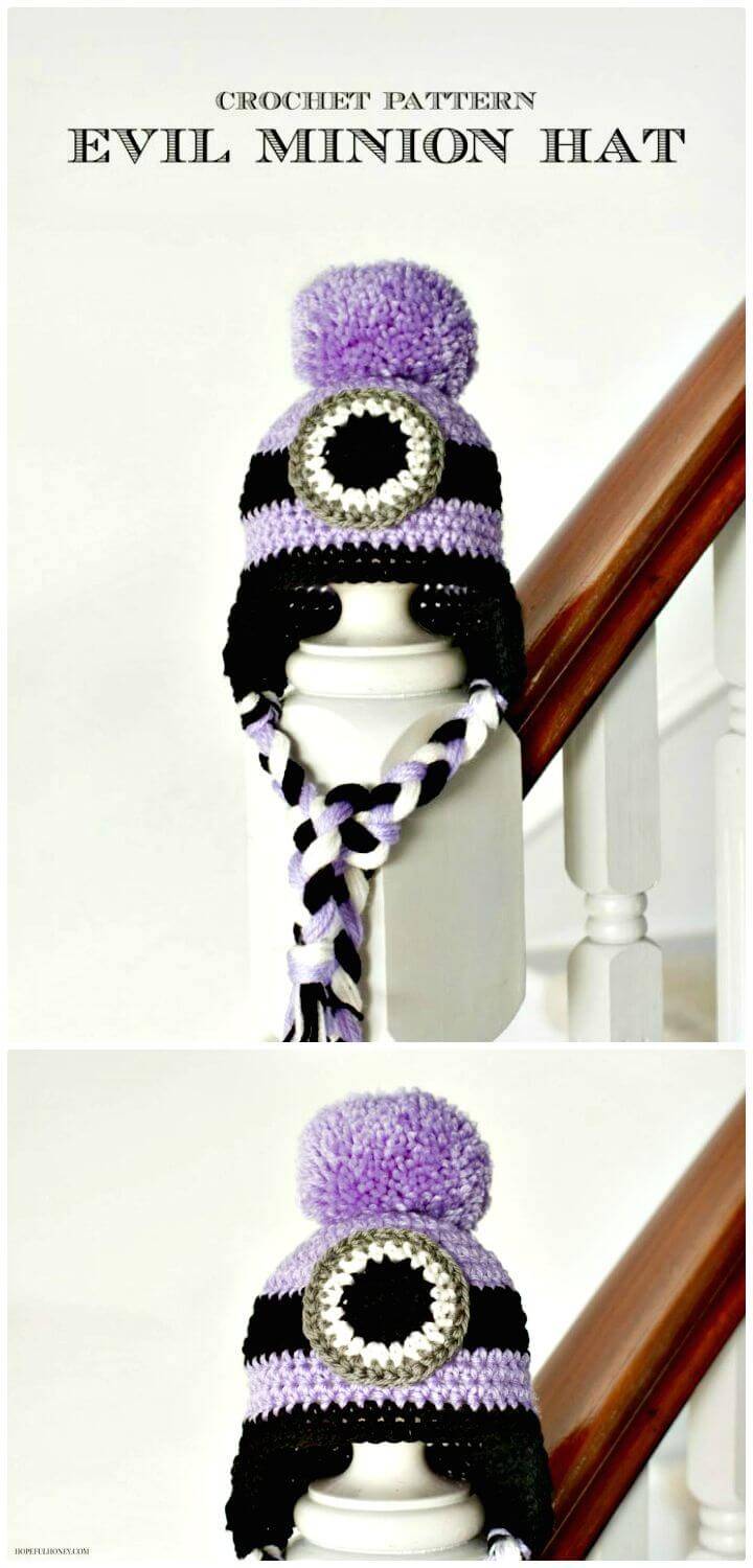 Easy Free Crochet Evil Minion Baby Hat Pattern
