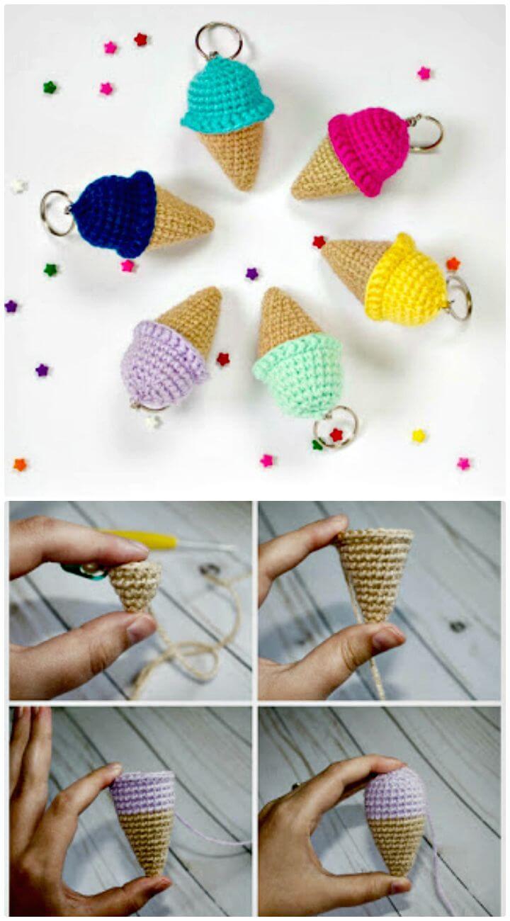 How to Crochet Ice Cream Keychain -
Free Pattern