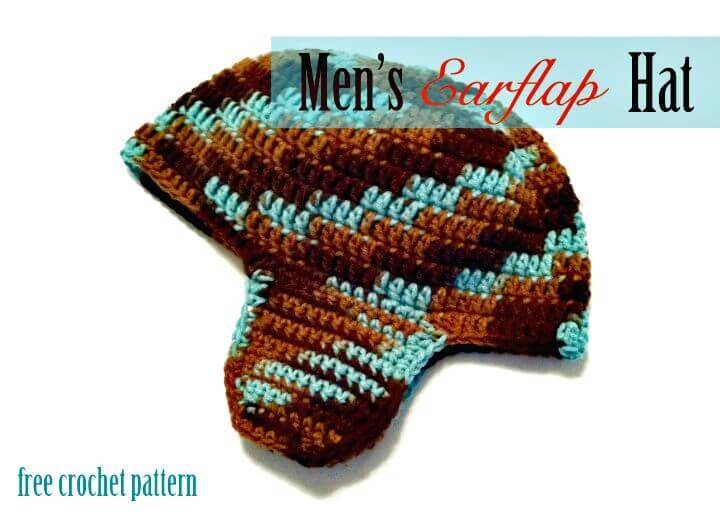 Easy Free Crochet Men's Earflap Hat Pattern