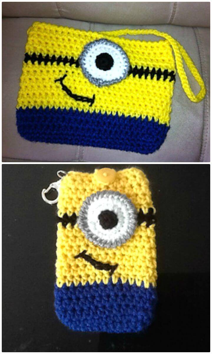 Easy How To Free Crochet Minion Phone Purse Pattern