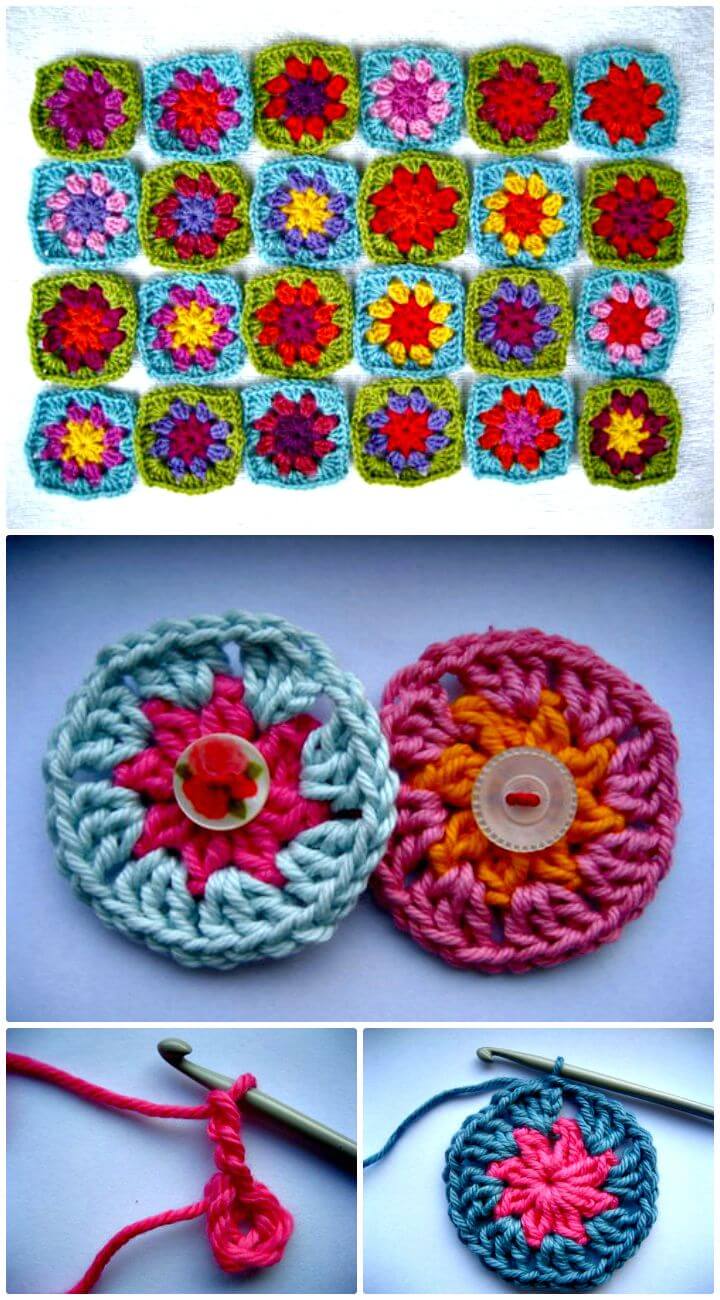 Easy Free Crochet Boho Summer Garden Granny Square Pattern