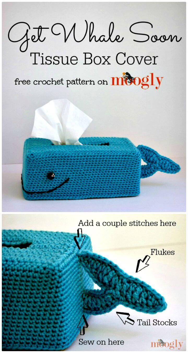 Easy Crochet Whale Soon Tissue Box Cover - Free Pattern