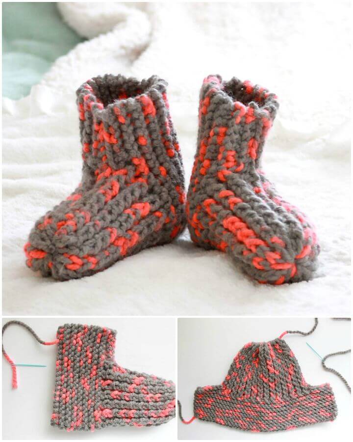 Easy Knit Snow Day Slippers - Free Pattern