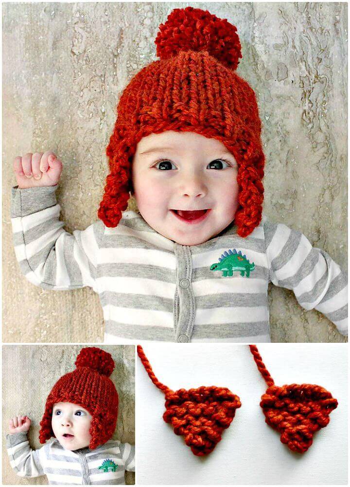 How To Free Knitting Baby Ear Flap Hat Pattern