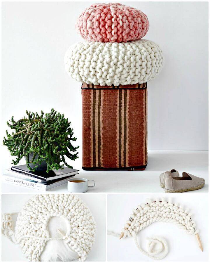 Knitting Chunky Round Pillow With Short Rows Pattern