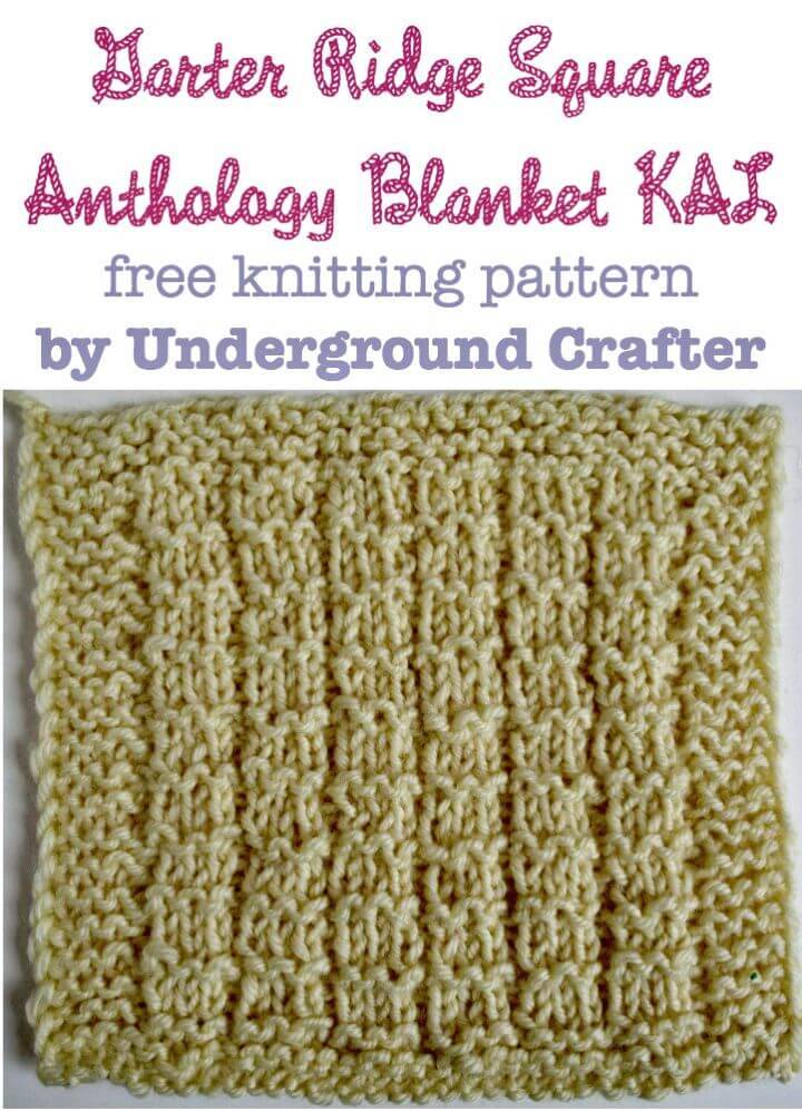 How To Free Knitting Garter Ridge Square Pattern