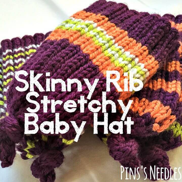 Free Knitting Skinny Rib Stretchy Baby Hat Pattern