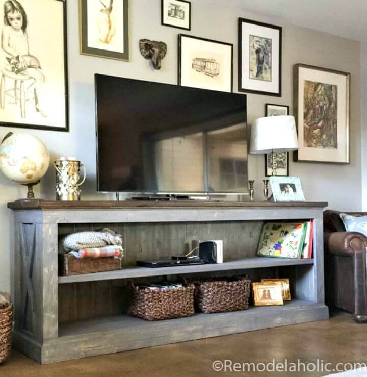 How To Build Your Own a Farmhouse Style TV Consolesideboard Tutorial