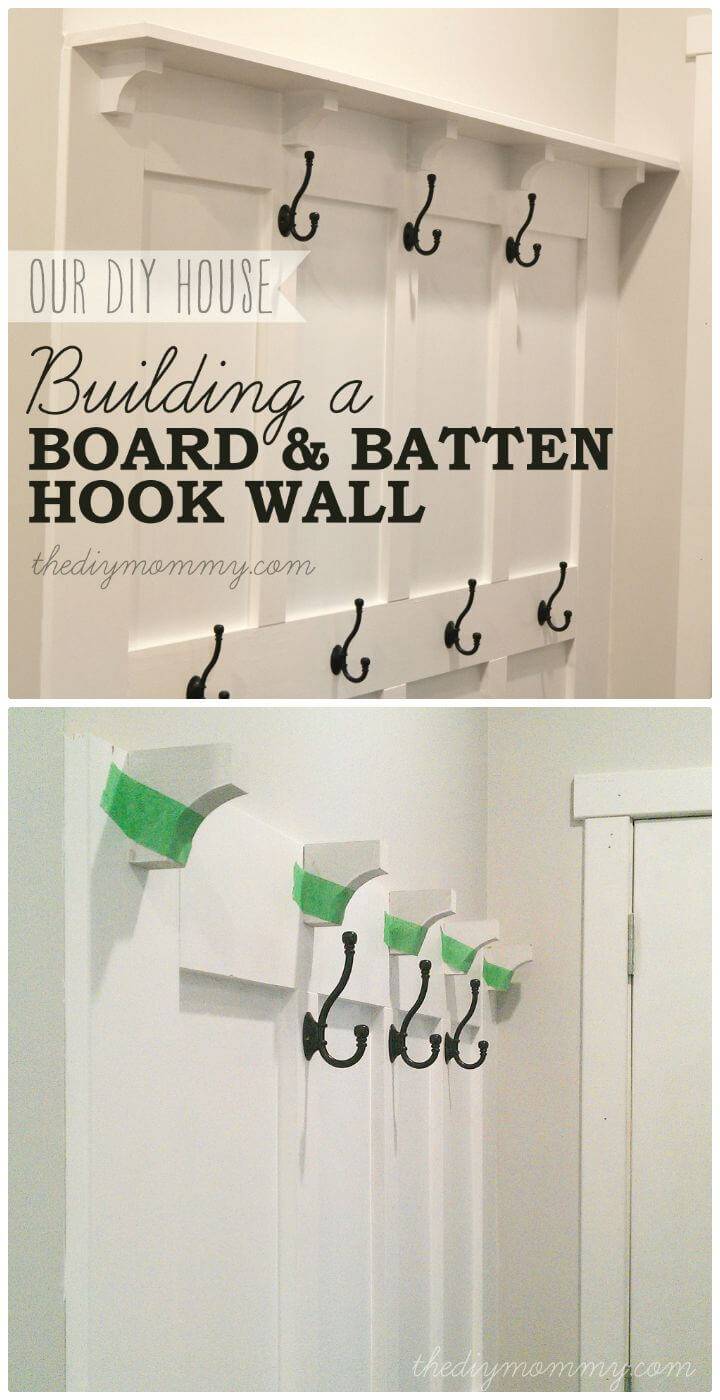 Easy DIY Board & Batten Entryway Hook Wall Tutorial