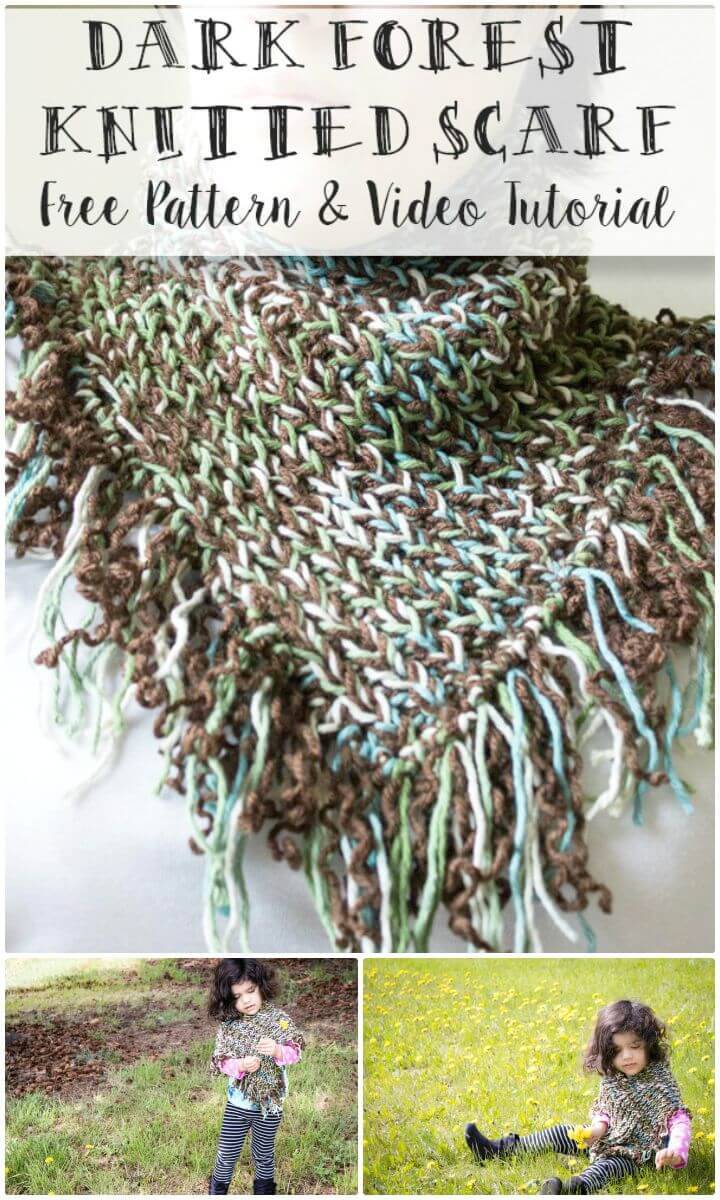 Free Knit Dark Forest Scarf Pattern